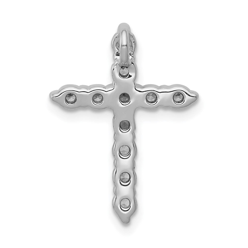 14k White Gold 1/2 carat Lab Grown Diamond VS/SI+ G+ Cross Chain Slide Pendant
