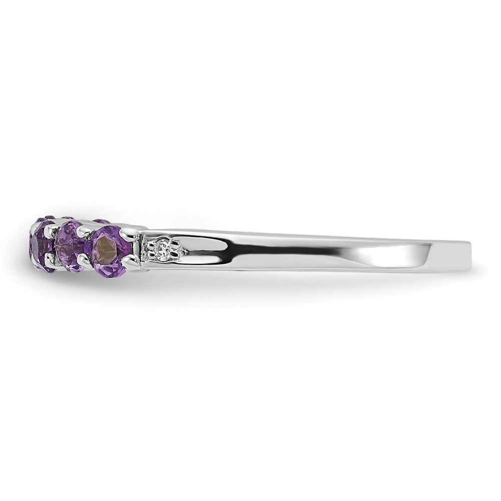 10k White Gold Amethyst (heat treated) & Diamond Ring