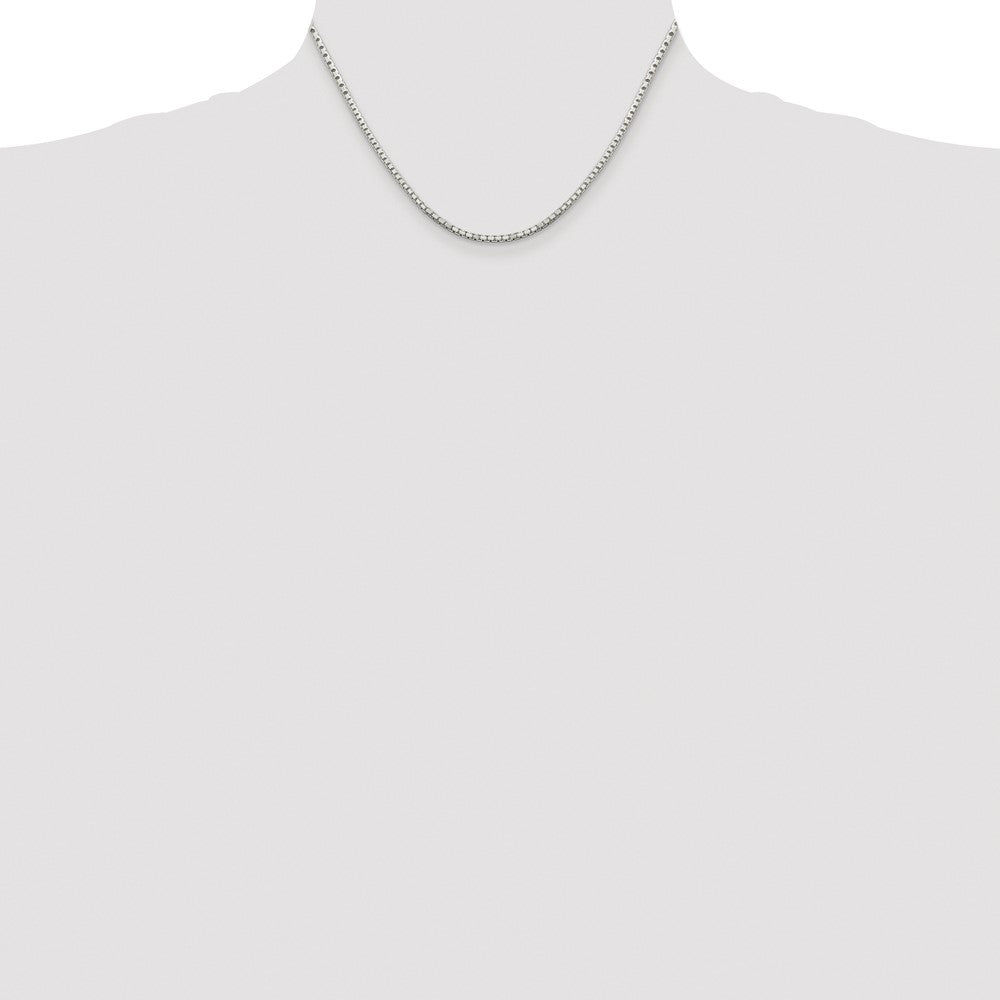 Sterling Silver Rhodium-plated 2mm 8 Sided Diamond-cut Box Chain