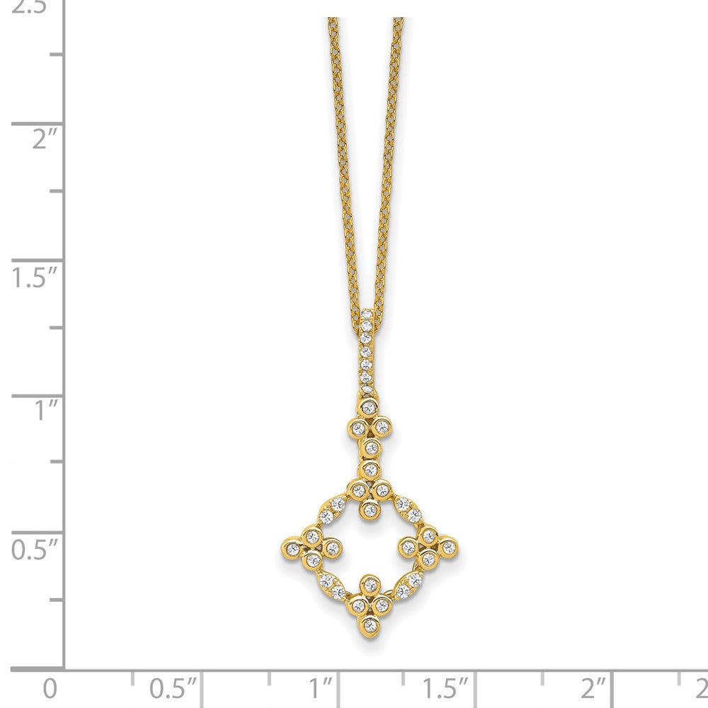 True Origin 14k 1/4 carat Lab Grown Diamond VS DEF 18 inch Bloom Floral Pendant Necklace
