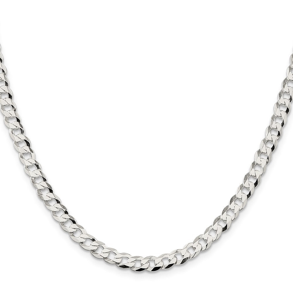 Sterling Silver 5.75mm Flat Curb Chain 20 Inches