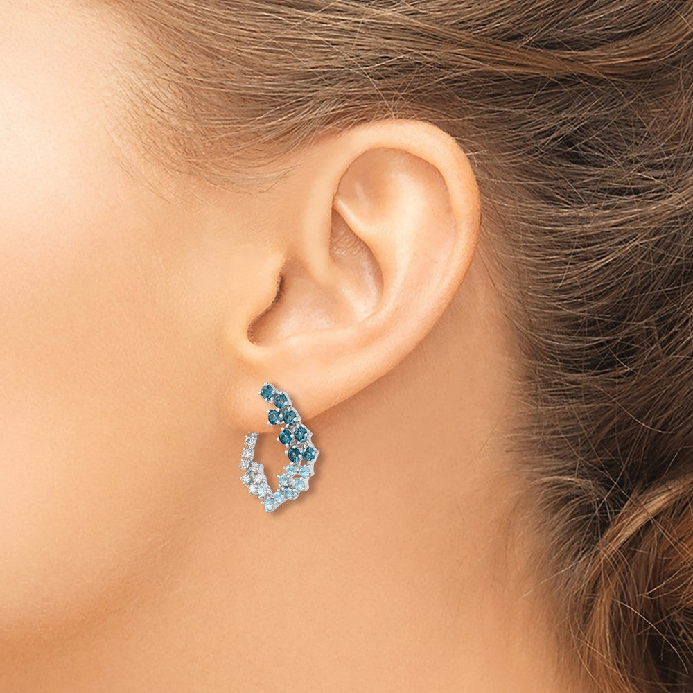 SS Blue Topaz Ombre Earrings