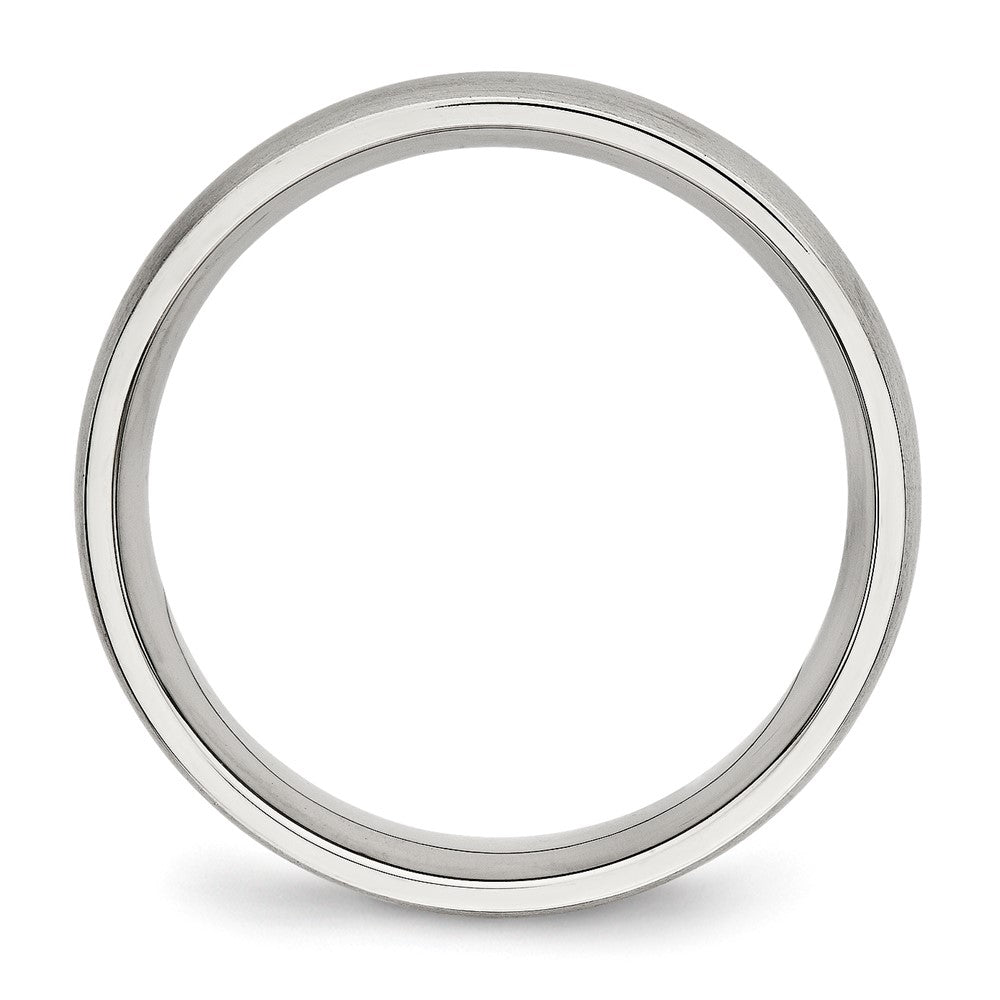 Stainless Steel Brushed w/CZ Half Round 5.5mm Band Size - 12
