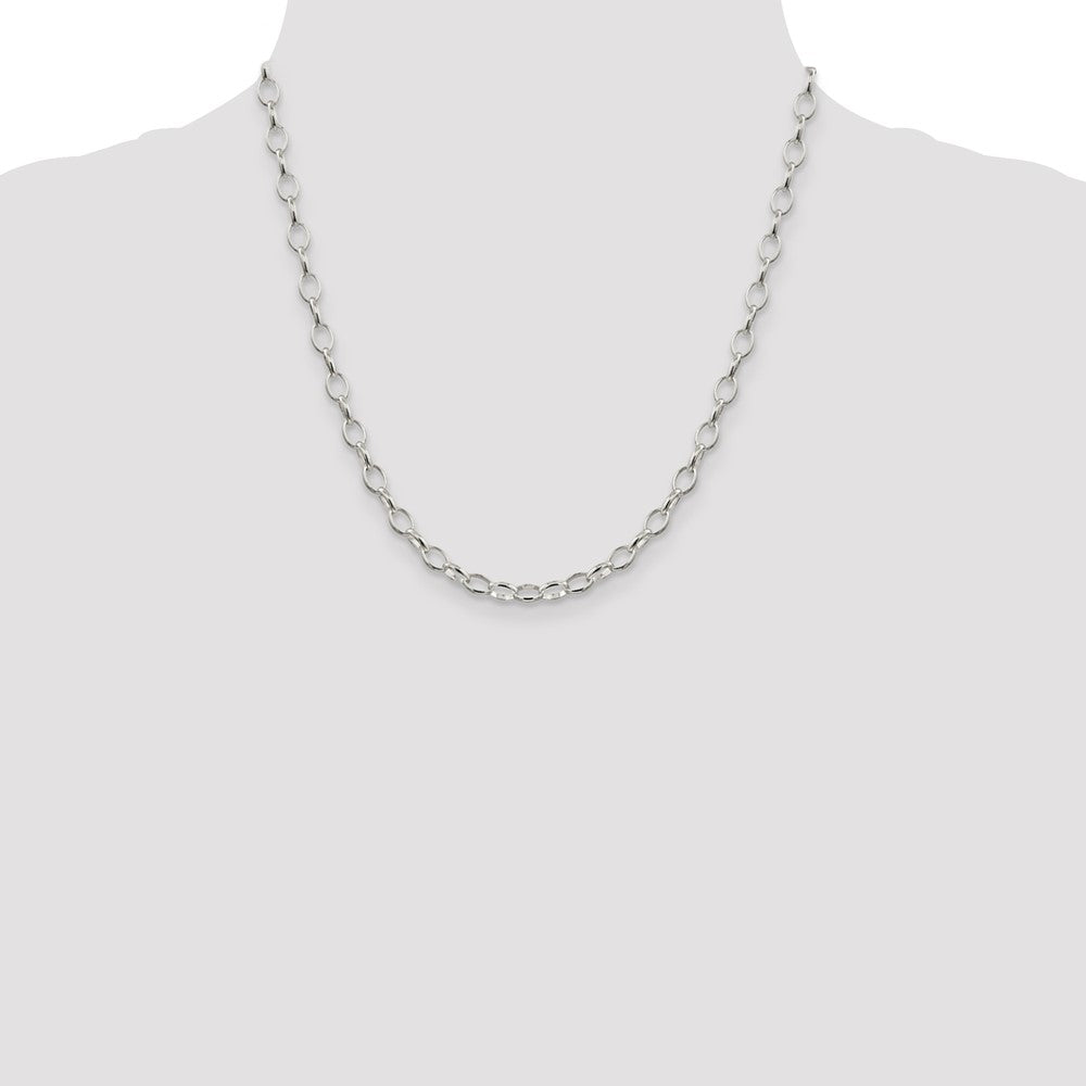 Sterling Silver 5mm Fancy Rolo Chain 20 Inches