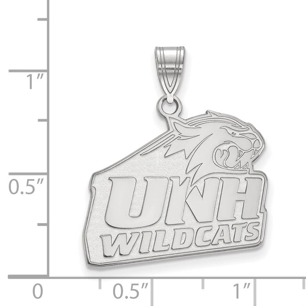 Sterling Silver LogoArt Official Licensed Collegiate University of New Hampshire (UNH) Large Pendant