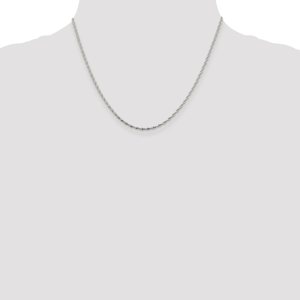 Sterling Silver 1.65mm Twisted Herringbone Chain 18 Inches