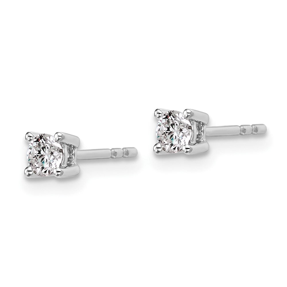 14k White Gold 1/3 ctw Lab Grown Diamond VS/SI+ G+ Round 4 Prong Heavy Wt. Stud Earrings