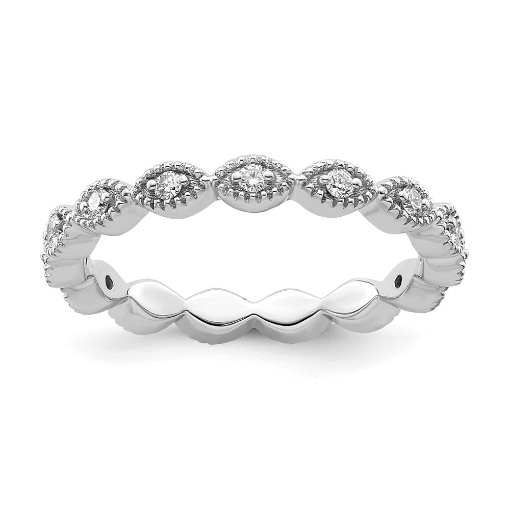 Sterling Silver Stackable Expressions Diamond Ring Size -9