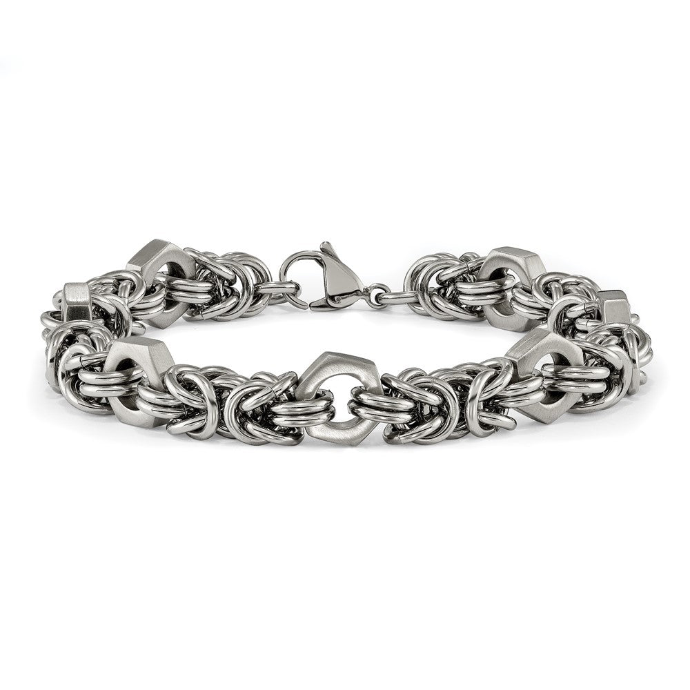 Stainless Steel Brushed and Polished 8.25in Bracelet 8.25 inches