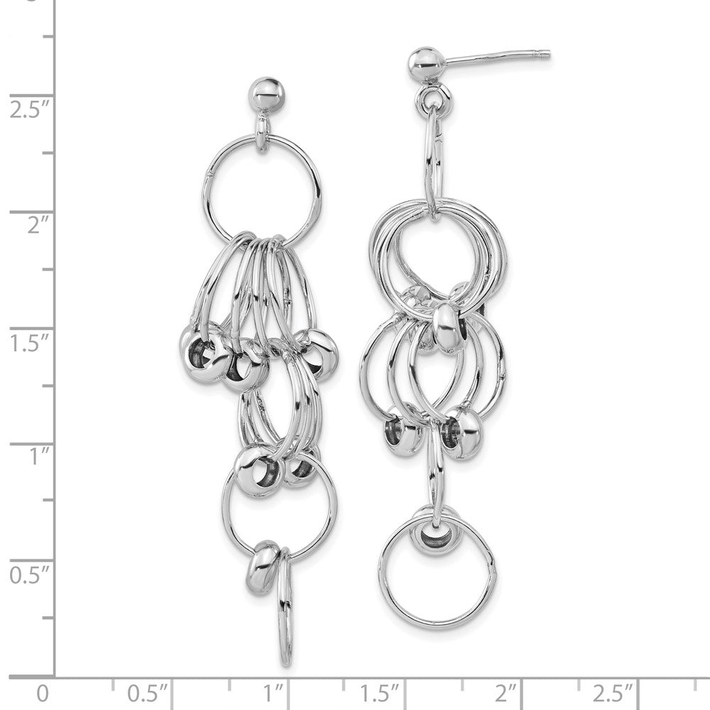 Sterling Silver Polished Post Dangle Link Earrings