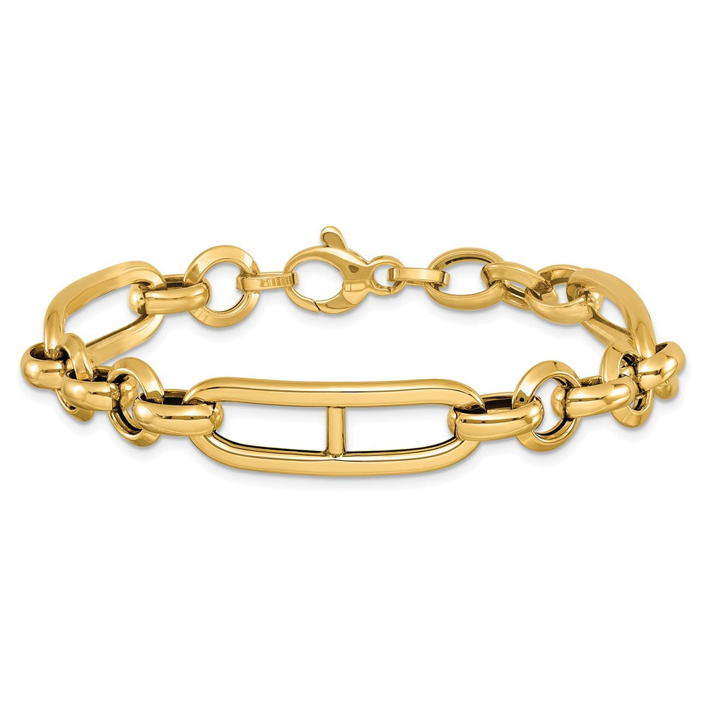 14K Polished Fancy Link Bracelet 7.5  inches