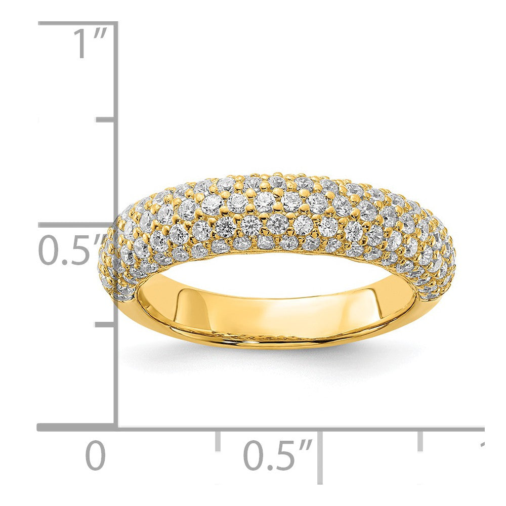 Sterling Silver Pav‚ Gold-plated 113 Stone CZ Ring