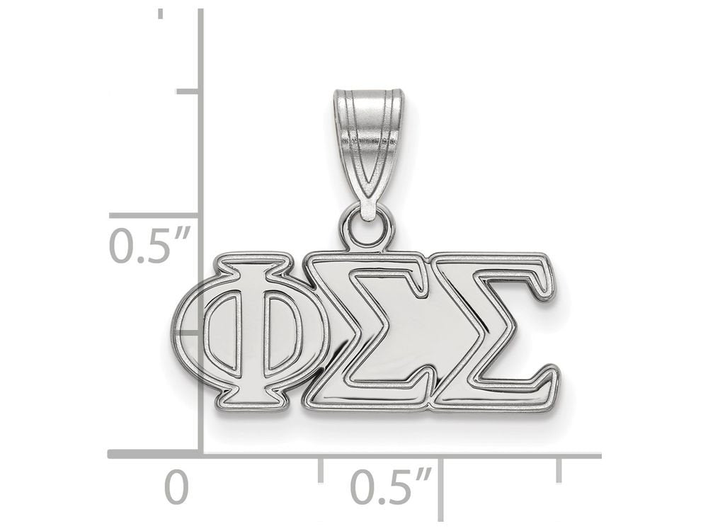 Sterling Silver LogoArt Official Licensed Greek Sororities Phi Sigma Sigma (???) Medium Pendant