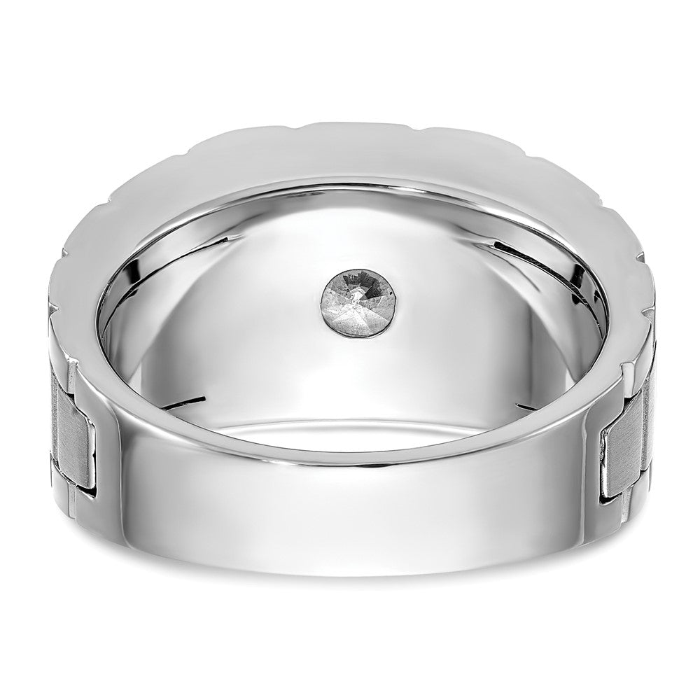SS Men's Polished & Satin CZ Ring