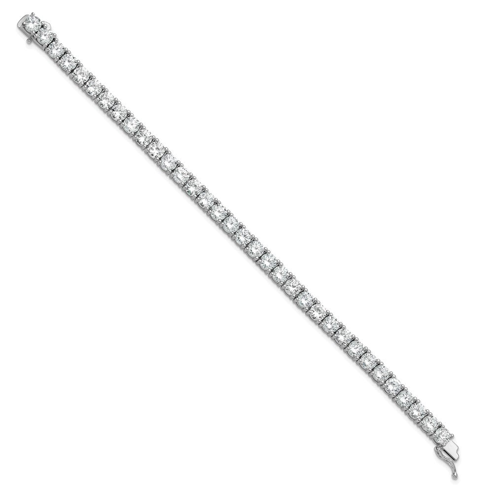 Sterling Shimmer Sterling Silver Rhodium-plated 5mm CZ 34 Stone 7 inch Bracelet 7 inches