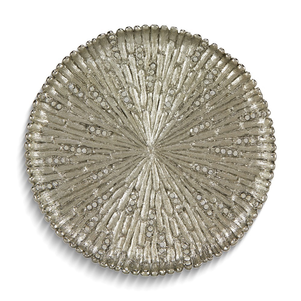 Silver-tone Enameled and Crystal Embellished Wine Coaster