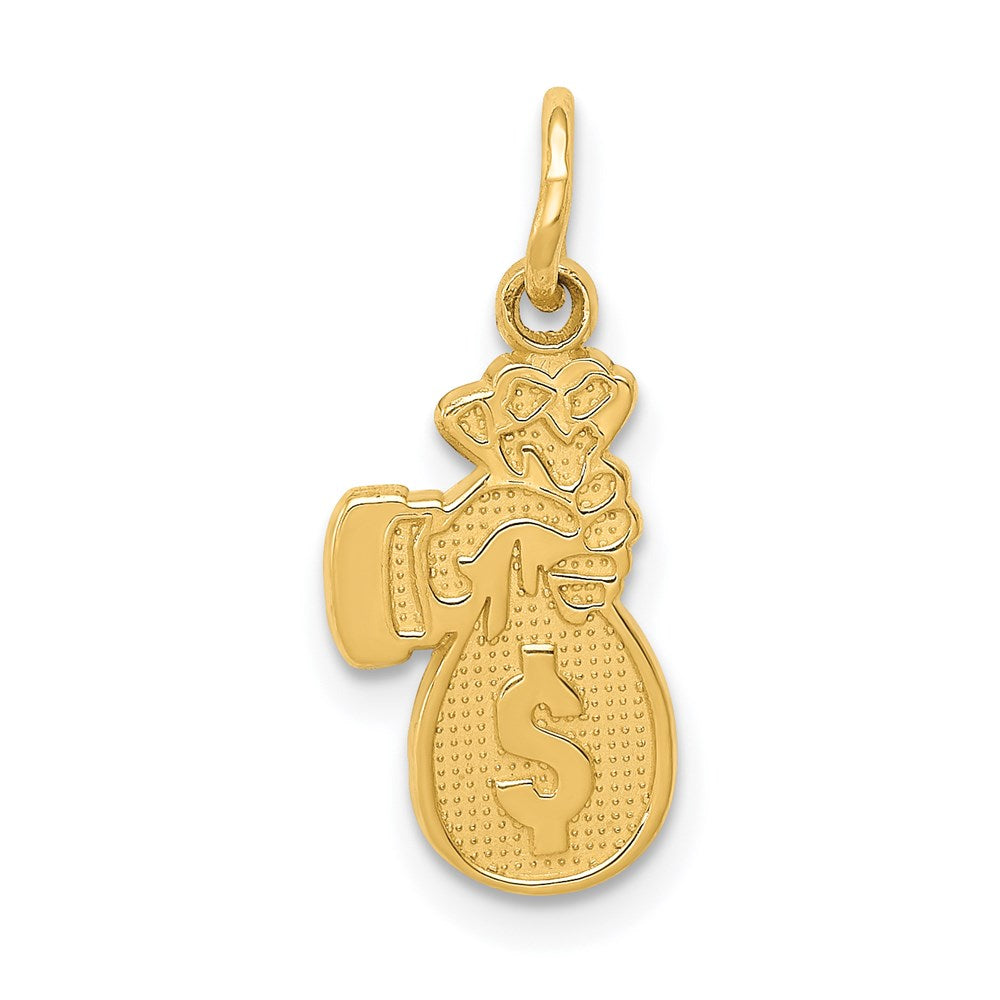14k Money Bag Charm Yellow Gold