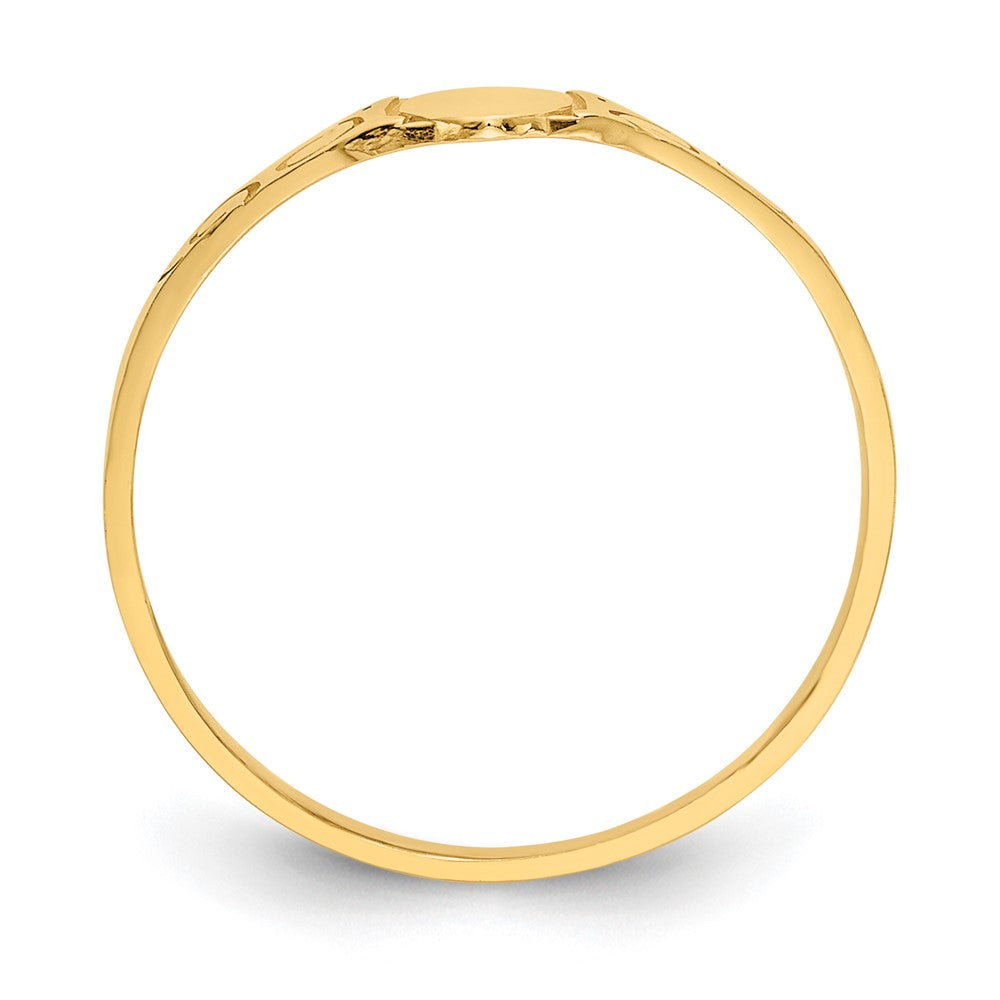 14k Polished Oval Baby Signet Ring Size 3
