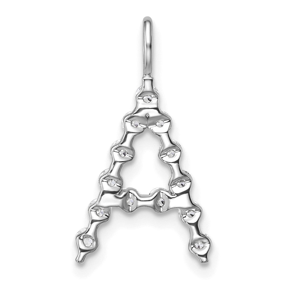 True Origin 14k White Gold 3/8 carat Lab Grown Diamond VS DEF Alphabet A Pendant