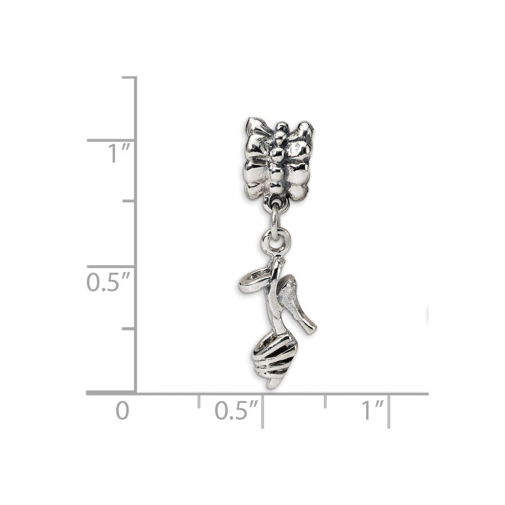 Sterling Silver Reflections High Heel Shoe Dangle Bead