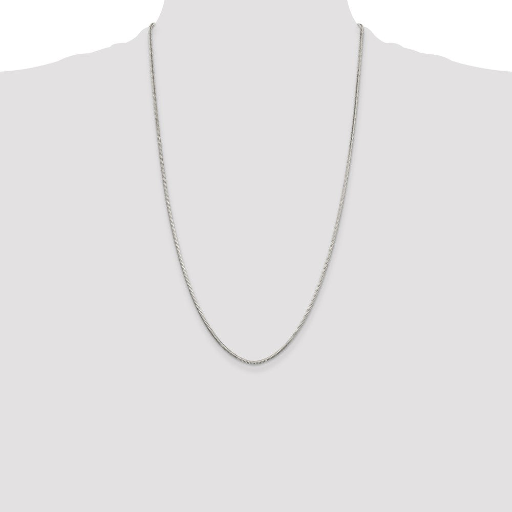 Sterling Silver 2mm Diamond-cut Snake Chain 26 Inches