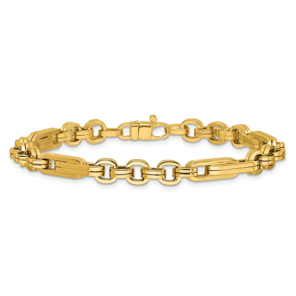 14K Polished Fancy Link Bracelet 7.75  inches