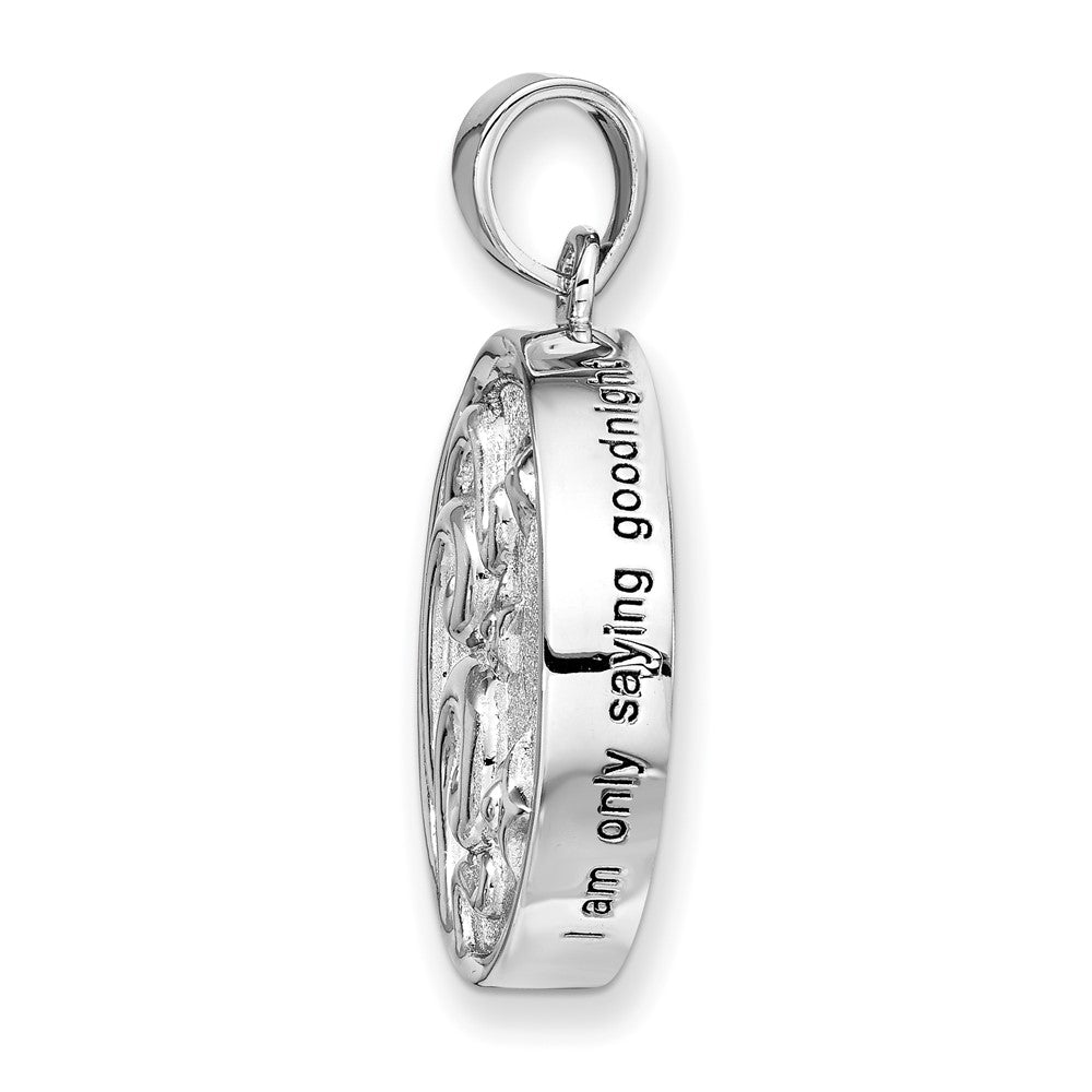Sentimental Expressions Sterling Silver Rhodium-plated Antiqued Goodnight Ash Holder 18 Inch Necklace 18 Inches