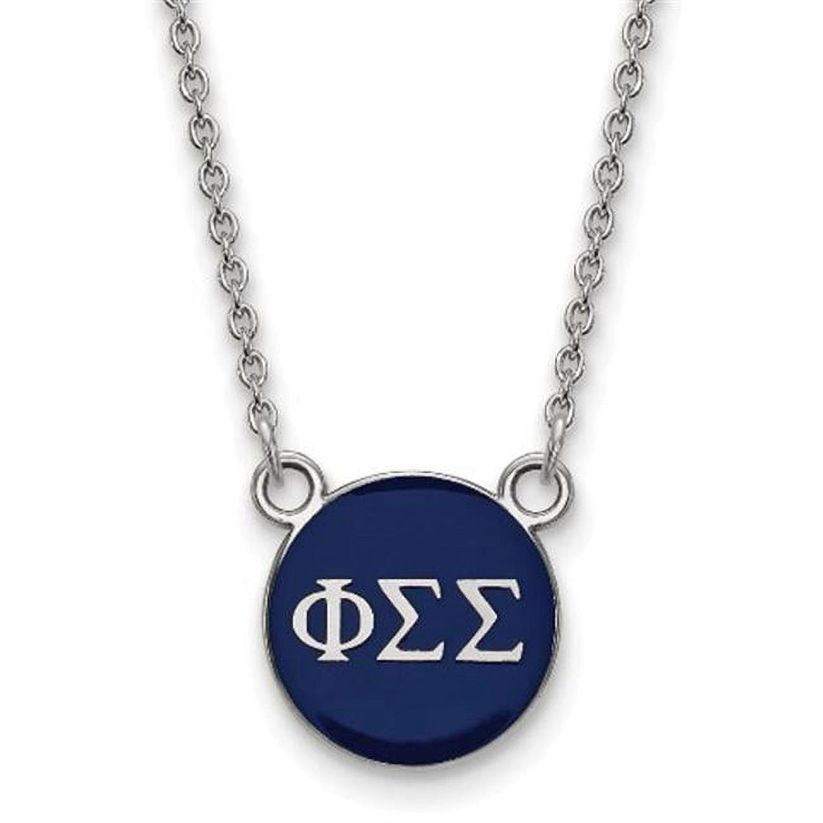 Sterling Silver 18in Official Licensed Greek Sororities Phi Sigma Sigma (???) XS Enamel Pendant w/Necklace