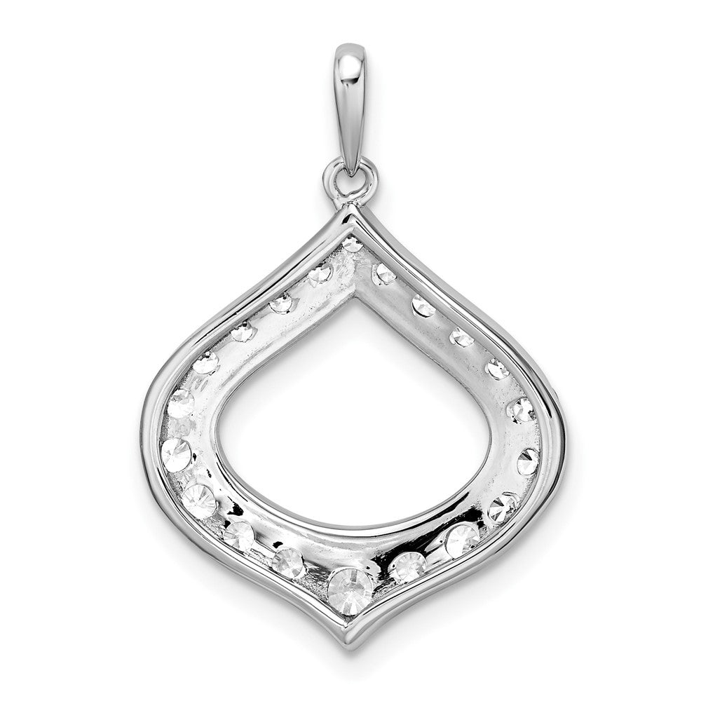 14k White Gold 1 carat Lab Grown Diamond VS/SI+ G+ Fancy Teardrop Shape Pendant