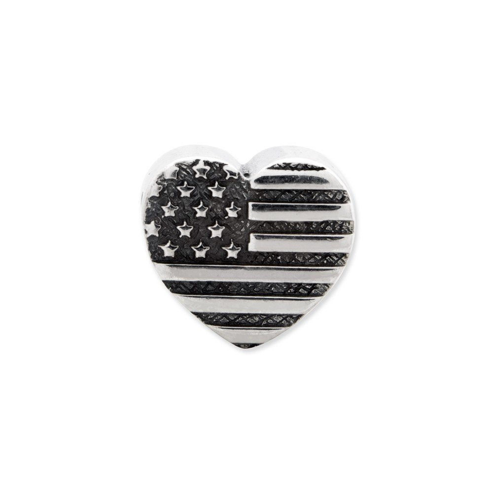 Sterling Silver Reflections Heart Flag Bead