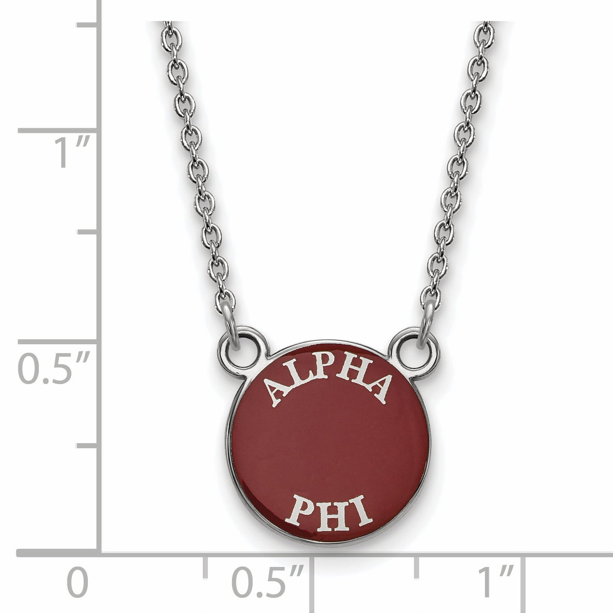 Sterling Silver 18in Official Licensed Greek Sororities Alpha Phi (??) XS Enamel Pendant w/Necklace