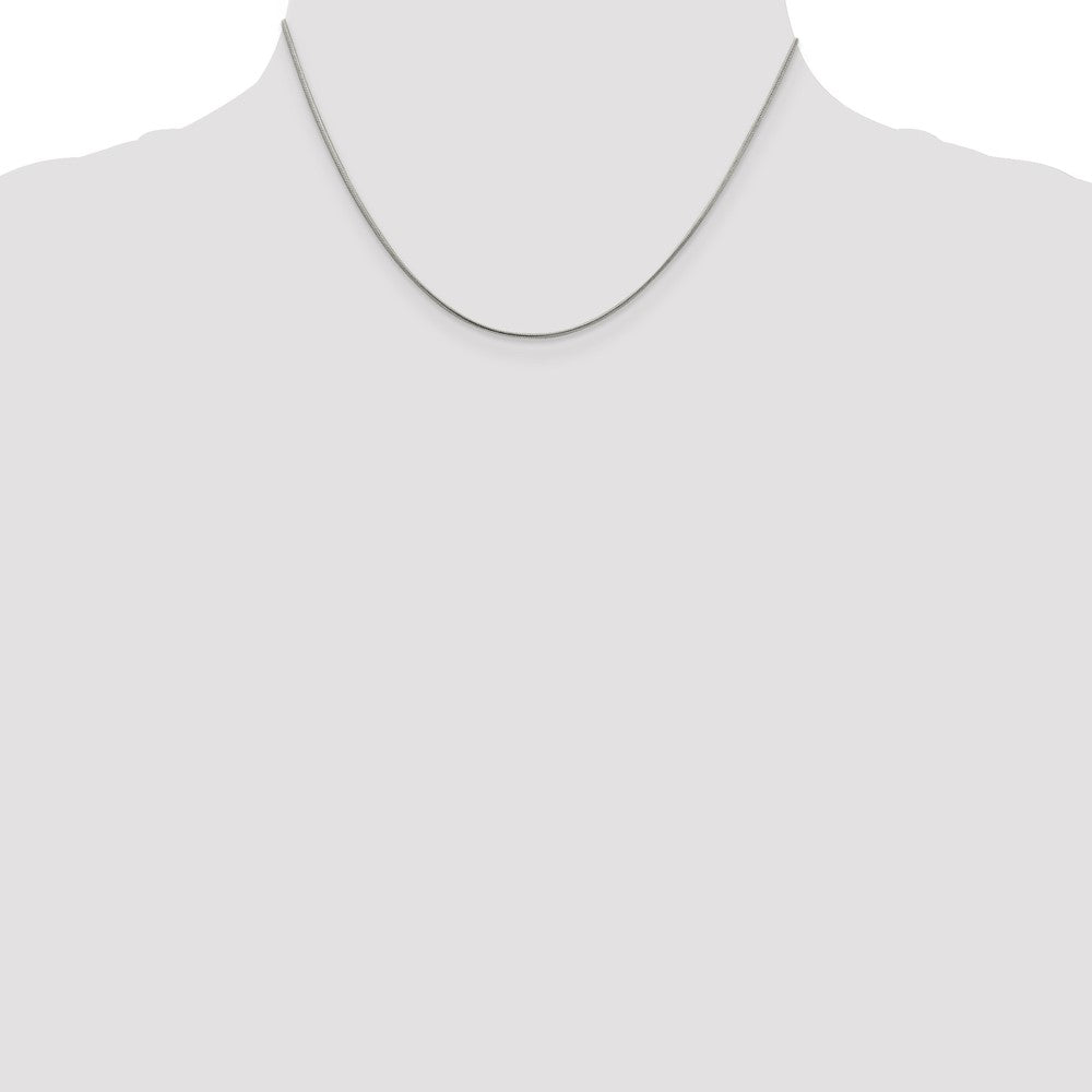 Sterling Silver Rhodium-plated 1mm Round Snake Chain 16 Inches