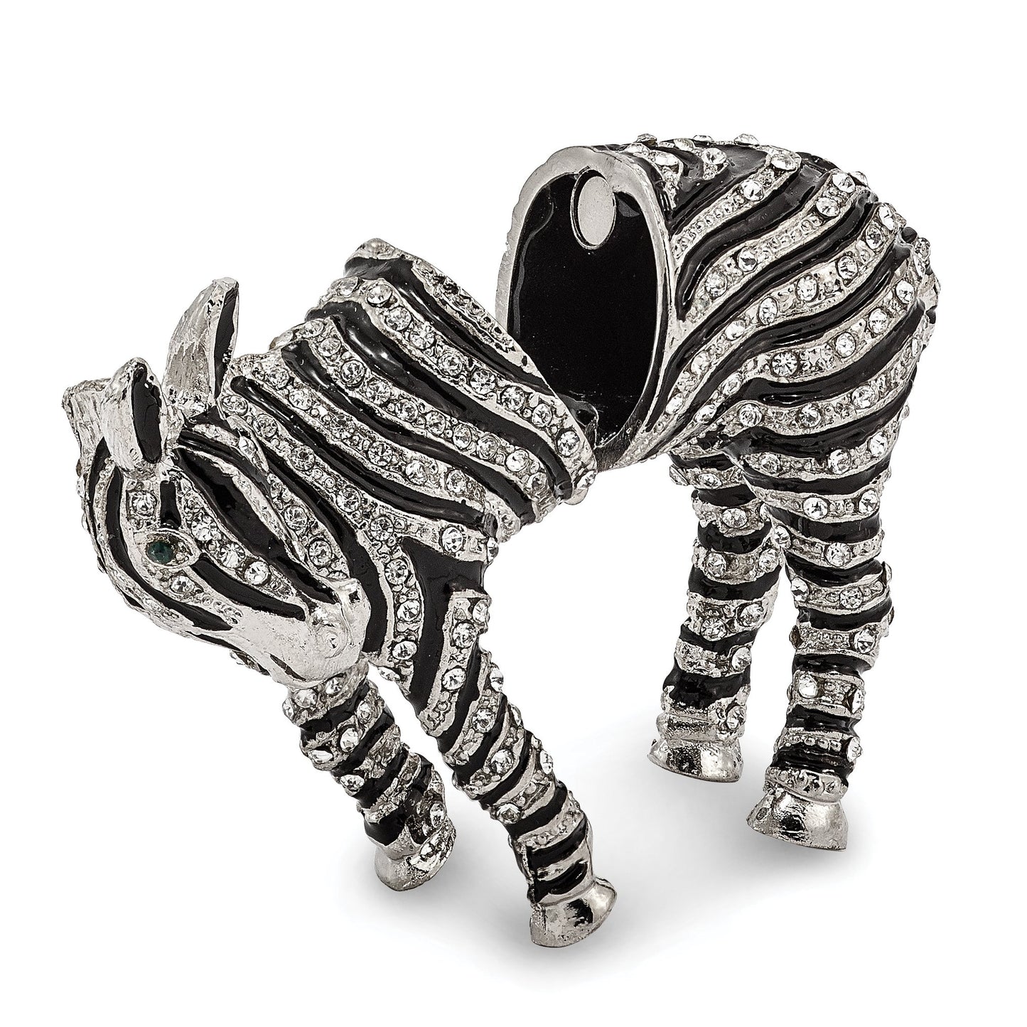 Pewter Full Crystal Zebra Trinket Box