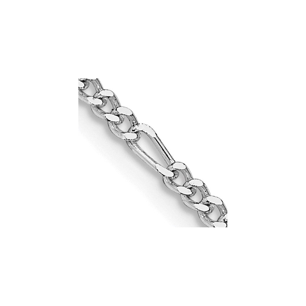 Sterling Silver Rhodium-plated 2.25mm Figaro Chain 22 Inches