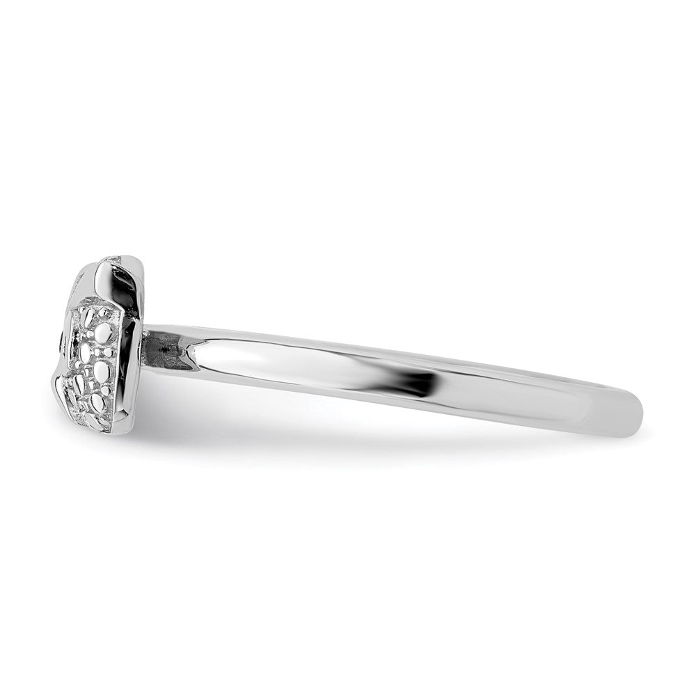 Sterling Silver Stackable Expressions Polished Onyx Owl Ring Size -9