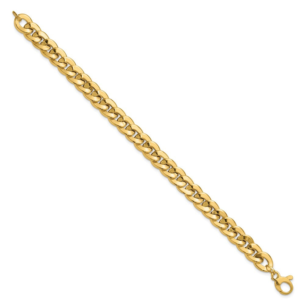 14K Polished Fancy Curb Link Bracelet 7.5  inches