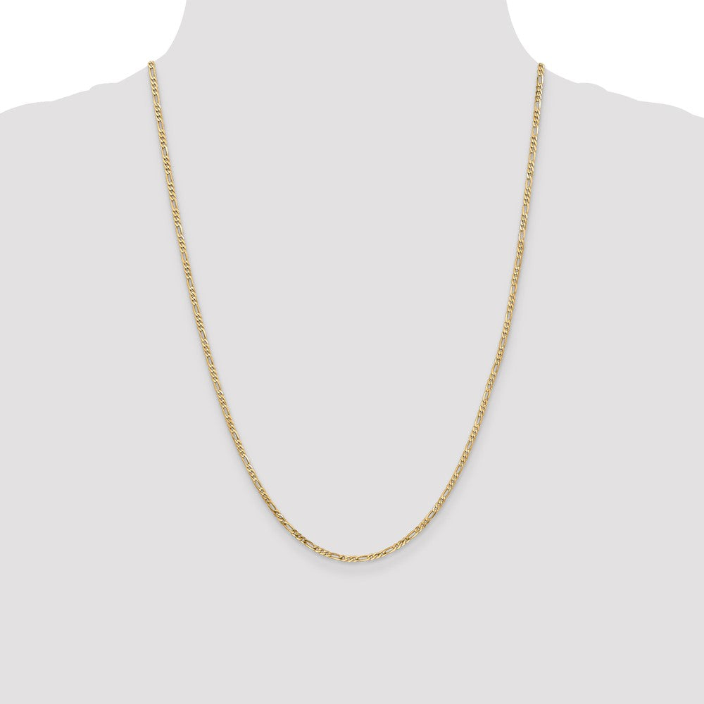 14K 2.25mm Flat Figaro Chain