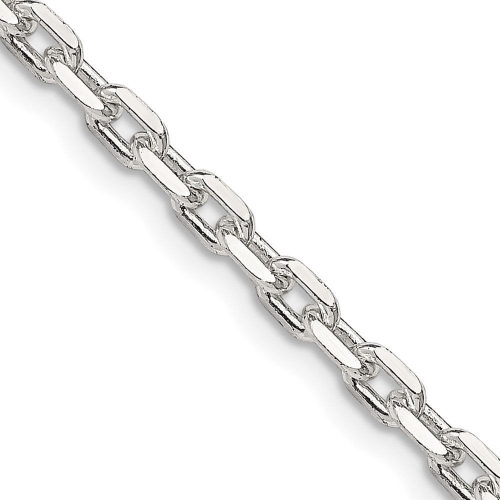 Sterling Silver 3.25mm Beveled Oval Cable Chain 16 Inches