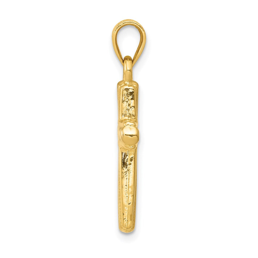 14k w/Rhodium Cross Pendant