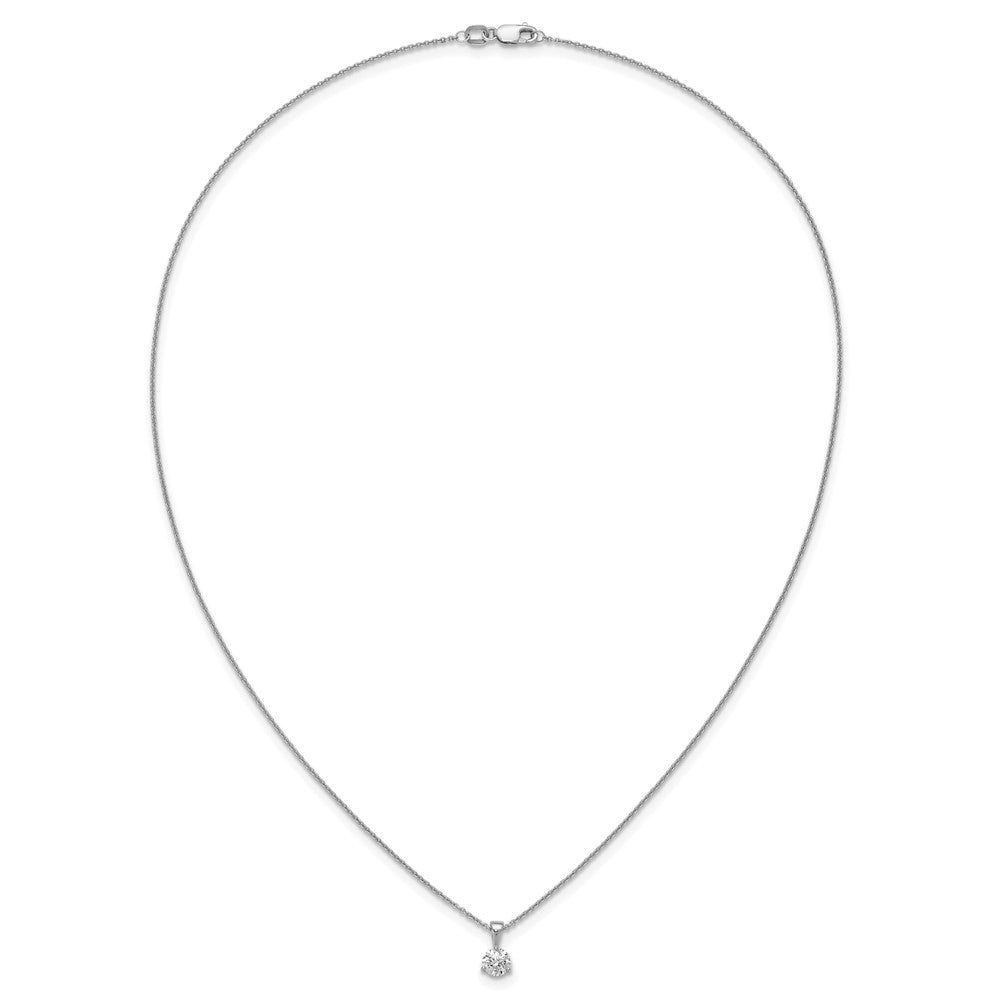 14k White Gold 1 carat Lab Grown Diamond VS/SI+ G+ Three Prong 18 inch Solitare Pendant Necklace