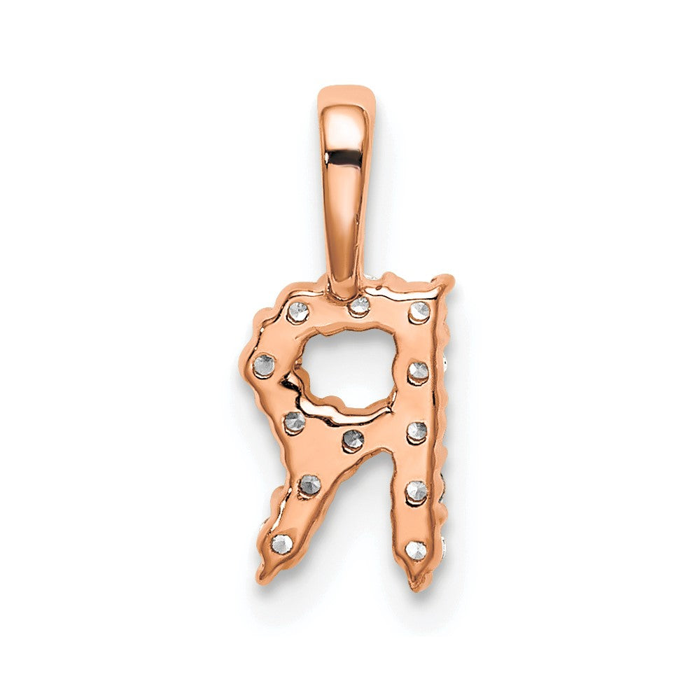 14KR Small Initial R Diamond Pendant