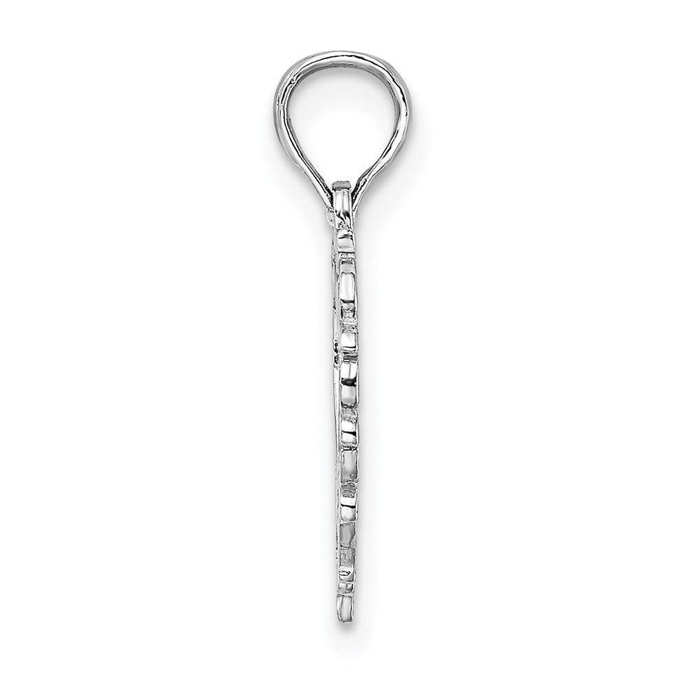 10K White Gold Heart w/ Lace Trim Charm