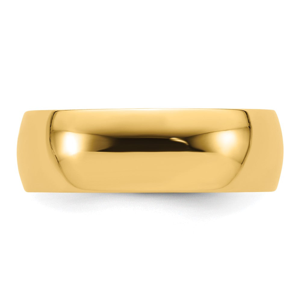 14k Yellow Gold 7mm Lightweight Comfort Fit Wedding Band Size 6