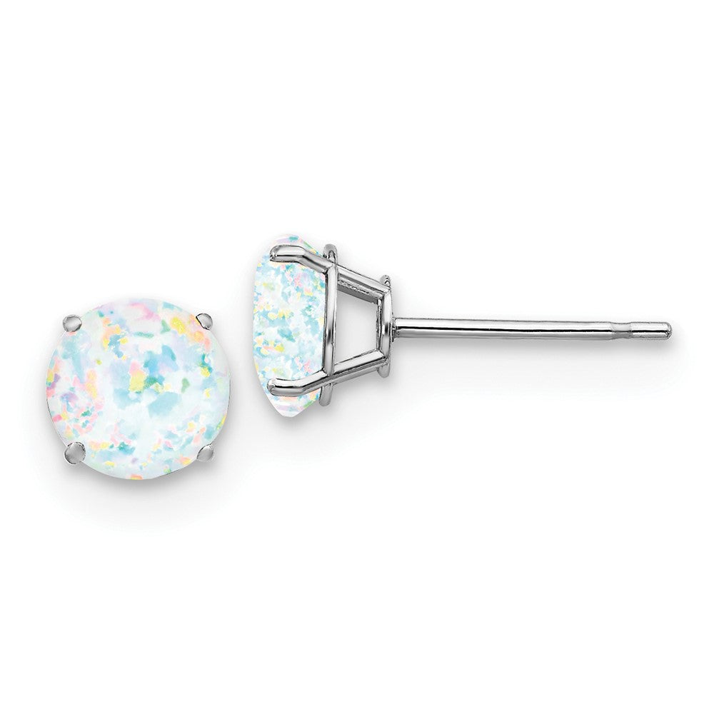 14kw Created Opal Earrings