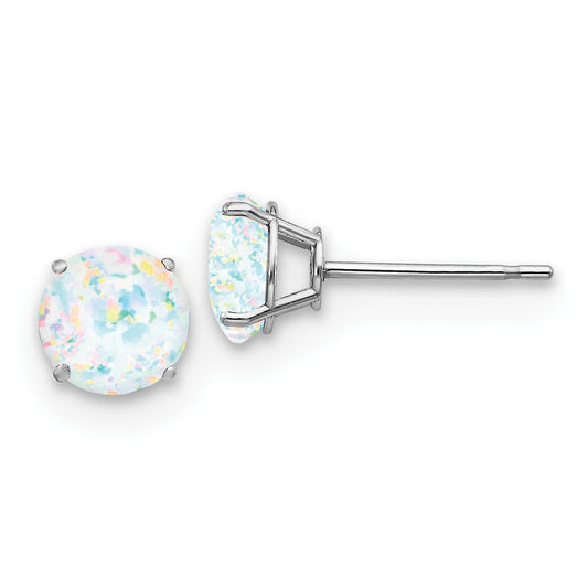 14kw Created Opal Earrings