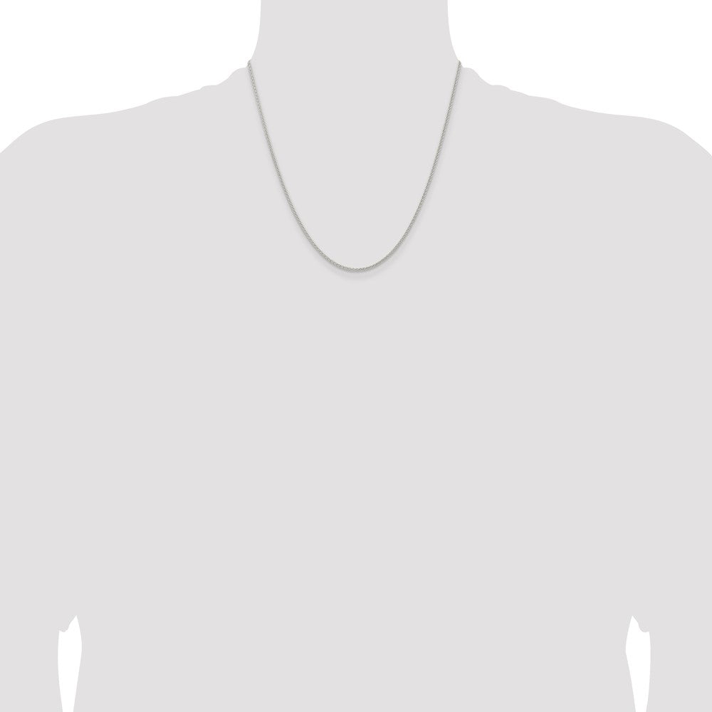 Sterling Silver 1.6mm Round Spiga Chain 20 Inches