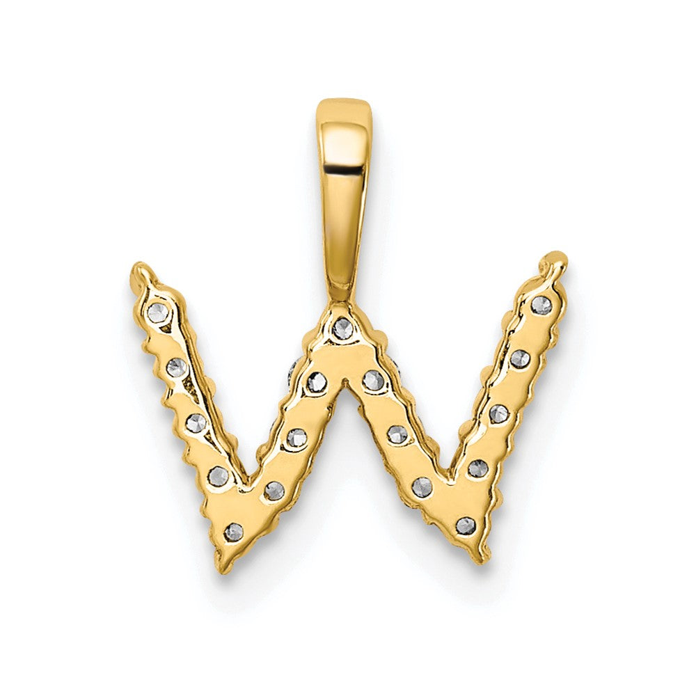 14k 1/6 carat Lab Grown Diamond VS/SI+ G+ Letter W Initial Pendant