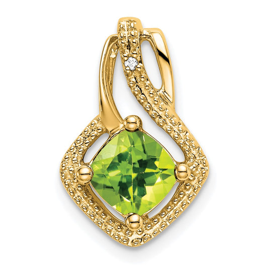 14k Peridot and Diamond Pendant