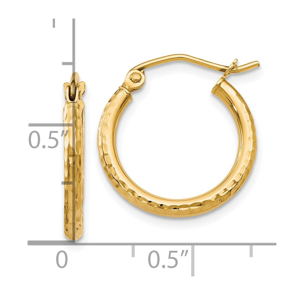 10K D/C Hinged Hoop Earrings