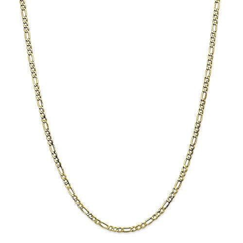 10k 3.5mm Semi-Solid Figaro Chain